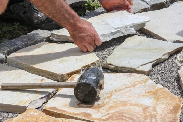 Stone Sidewalk Installation in Greenville