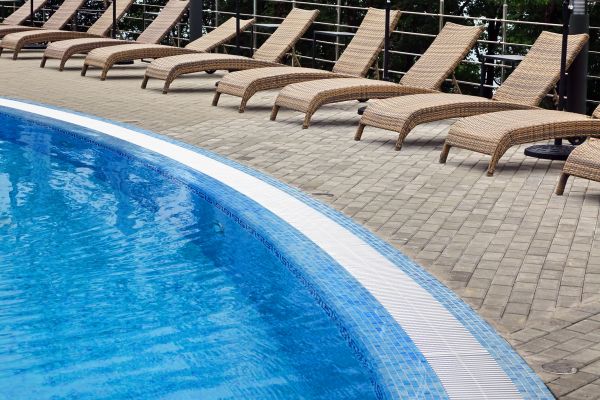 Poolside Hardscaping in Greenville